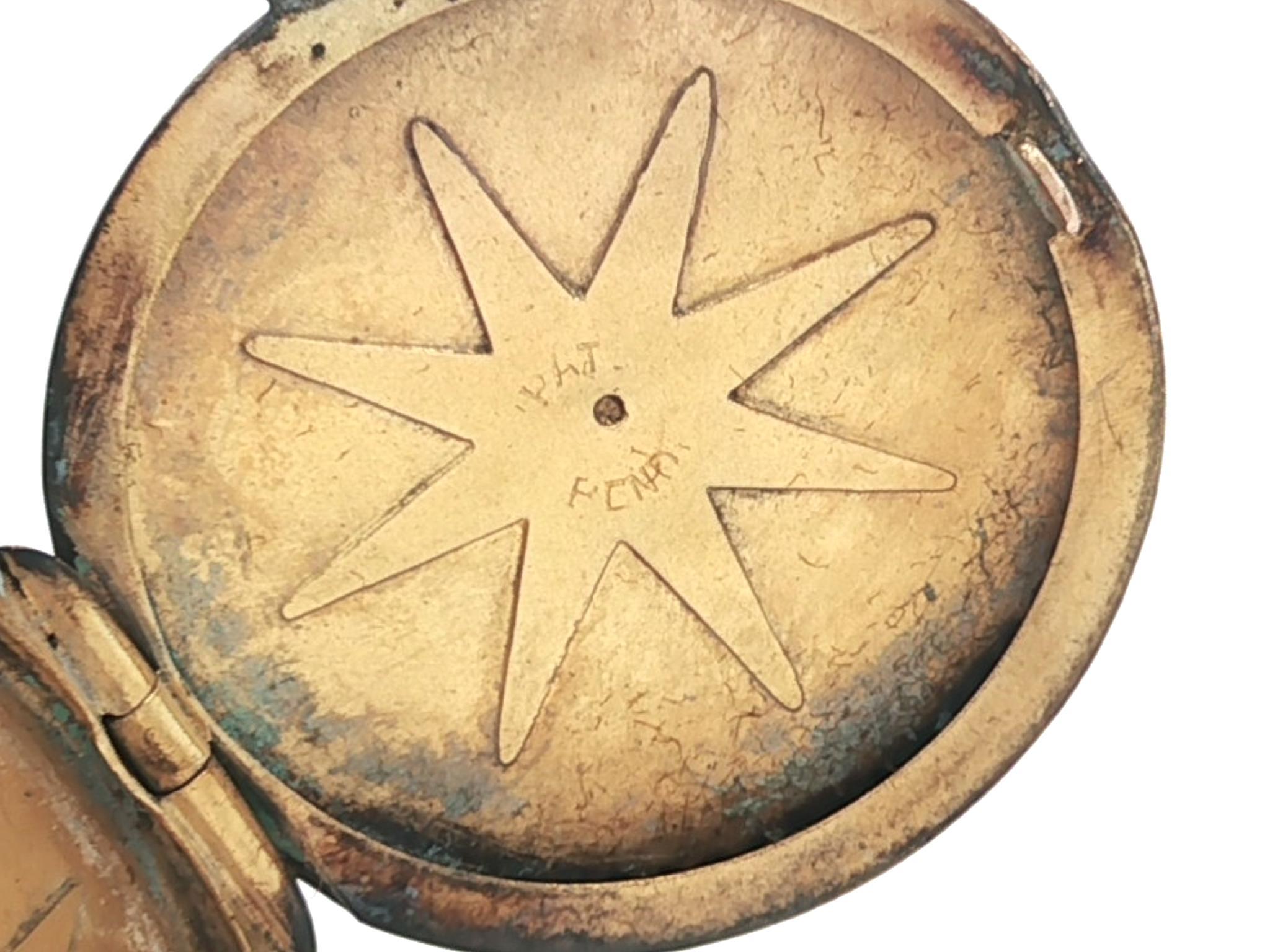 Antique Victorian 10k Gold Old Mine Diamond Monogramed Circle Locket Pendant For Sale 3