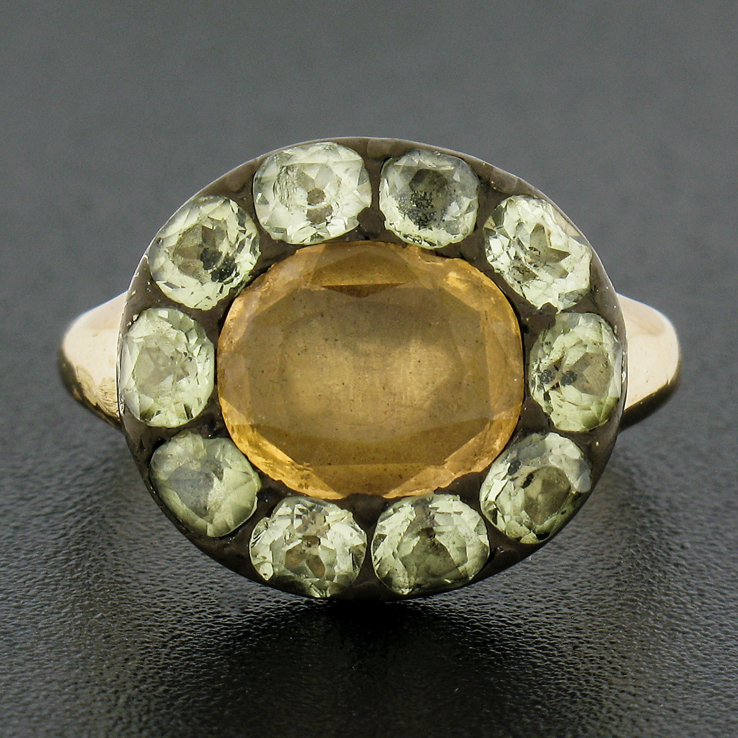 antique yellow topaz ring