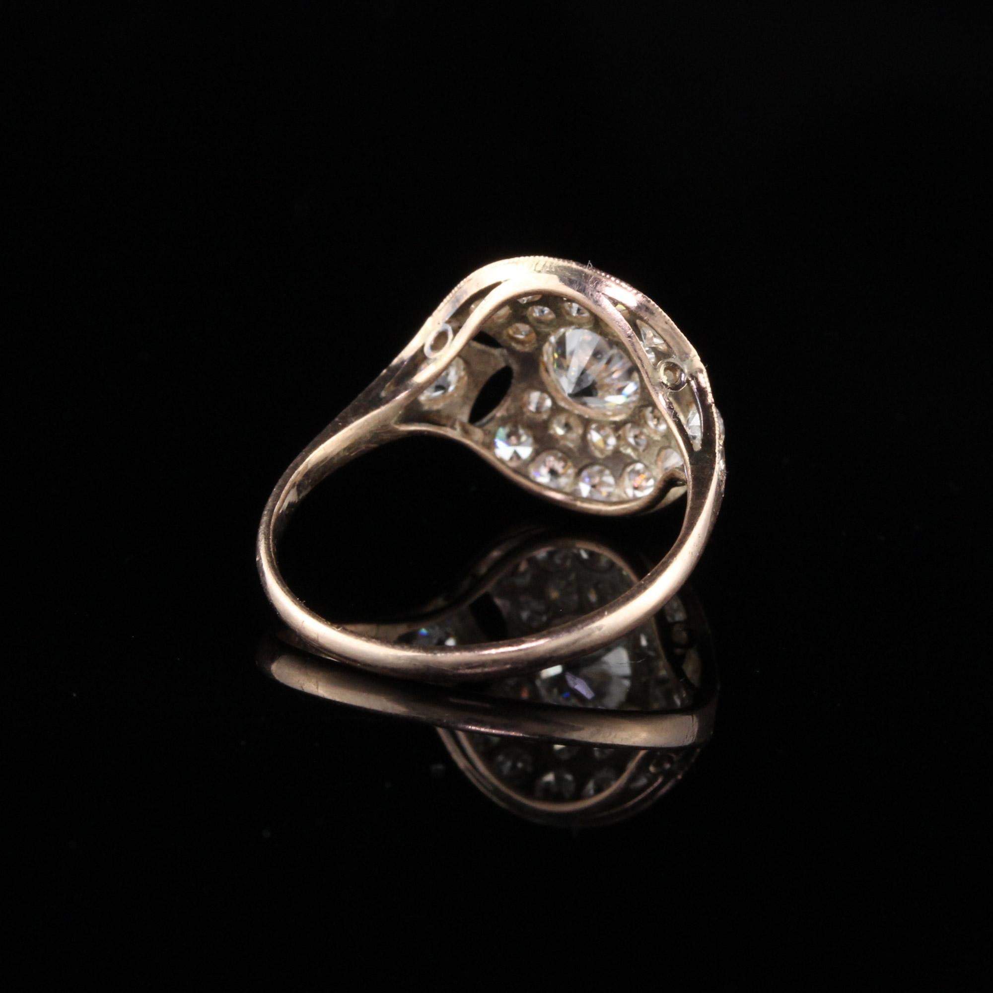 Women's or Men's Antique Victorian 10 Karat Rose Gold Diamond Engagement Ring