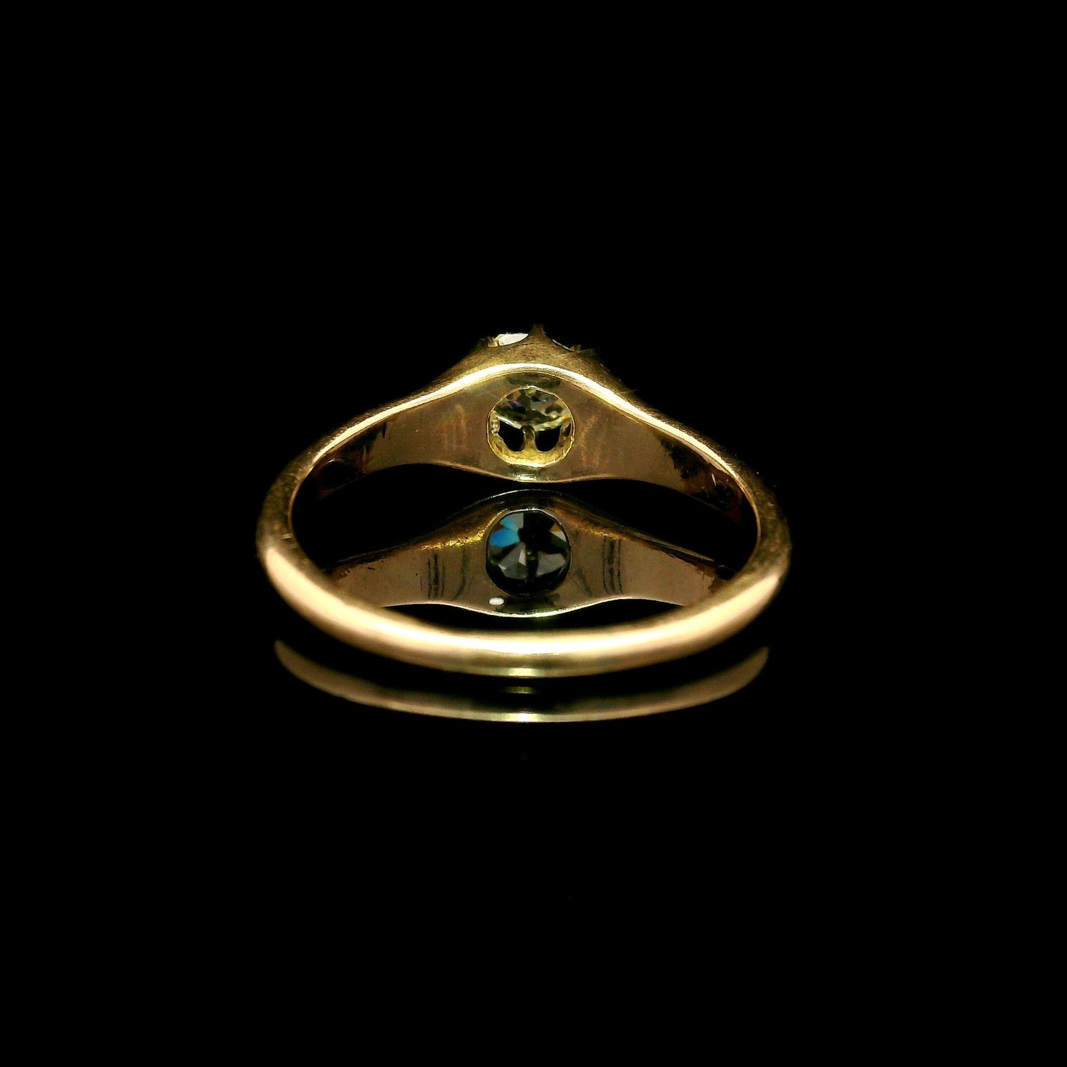 Antiker viktorianischer Solitär-Ring aus 10 Karat Gelbgold mit 0,52 Karat Diamant im alten Minenschliff (Alteuropäischer Brillantschliff) im Angebot