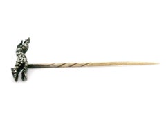 Antique Victorian 10k Yellow Gold Diamond Running Greyhound Fox Stick Pin