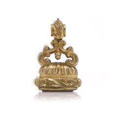 Antique Victorian 10kt Rolled Gold Chalcedony Seal Fob Pendant