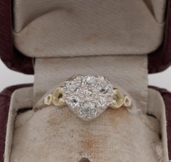 Antique Victorian 1.10 Carat Old Mine Diamond Sweet Heart Ring