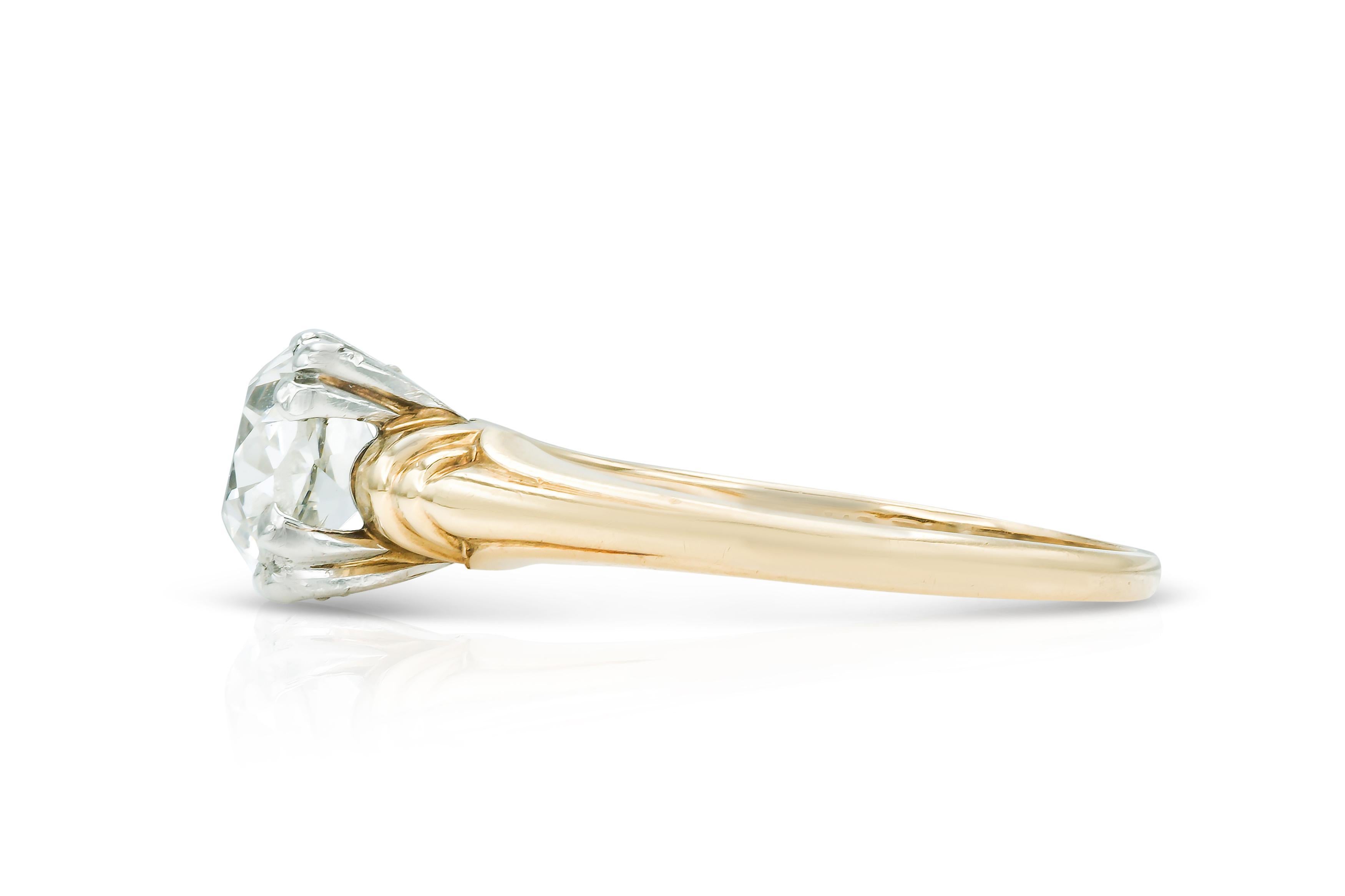 Antiker viktorianischer Verlobungsring mit 1.20 Karat Diamant im alten Minenschliff (Viktorianisch) im Angebot