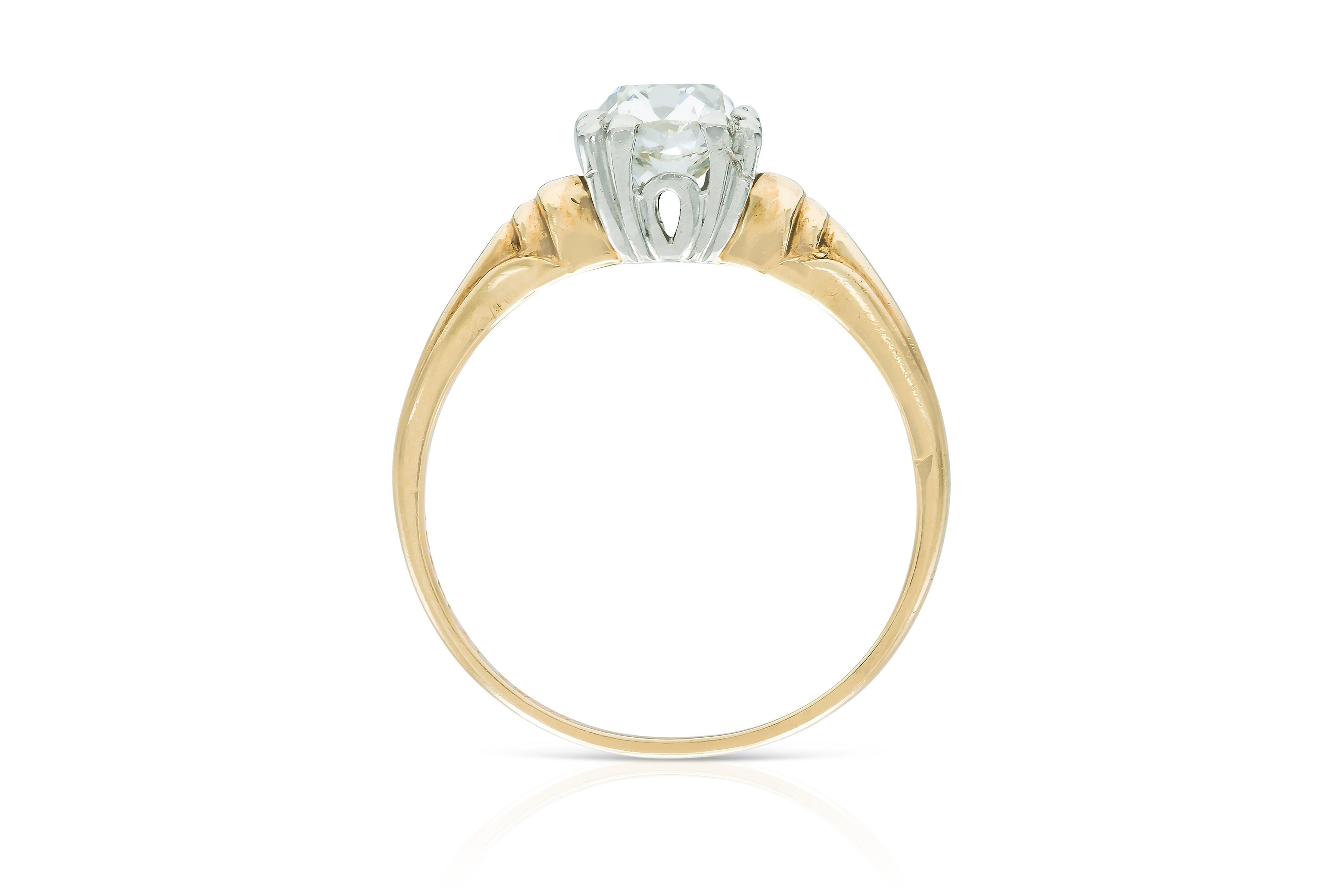 Antiker viktorianischer Verlobungsring mit 1.20 Karat Diamant im alten Minenschliff (Alteuropäischer Brillantschliff) im Angebot