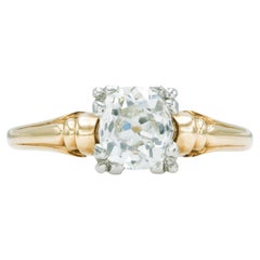 Antiguo Anillo de Compromiso Victoriano de Diamantes talla antigua 1.20 quilates