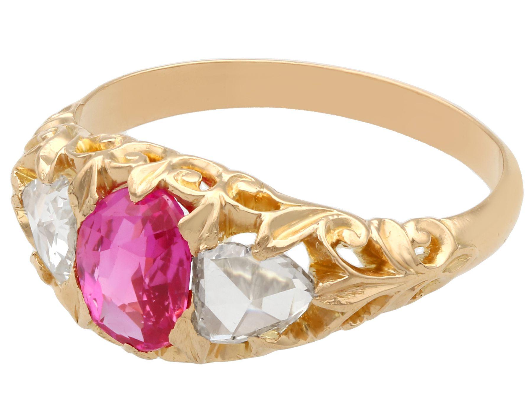 antique pink sapphire ring