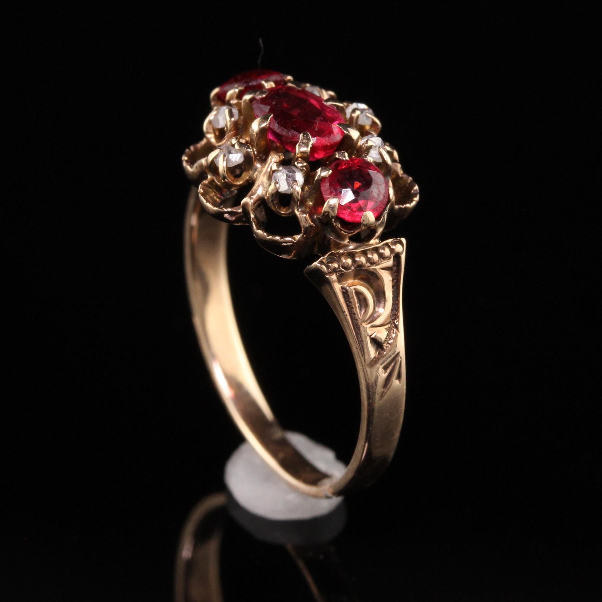 antique 3 stone ruby ring