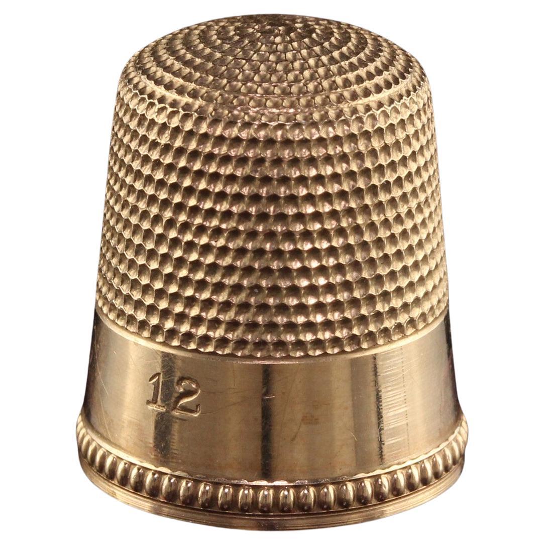 Antique Victorian 12K Yellow Gold J. E. Caldwell Thimble For Sale
