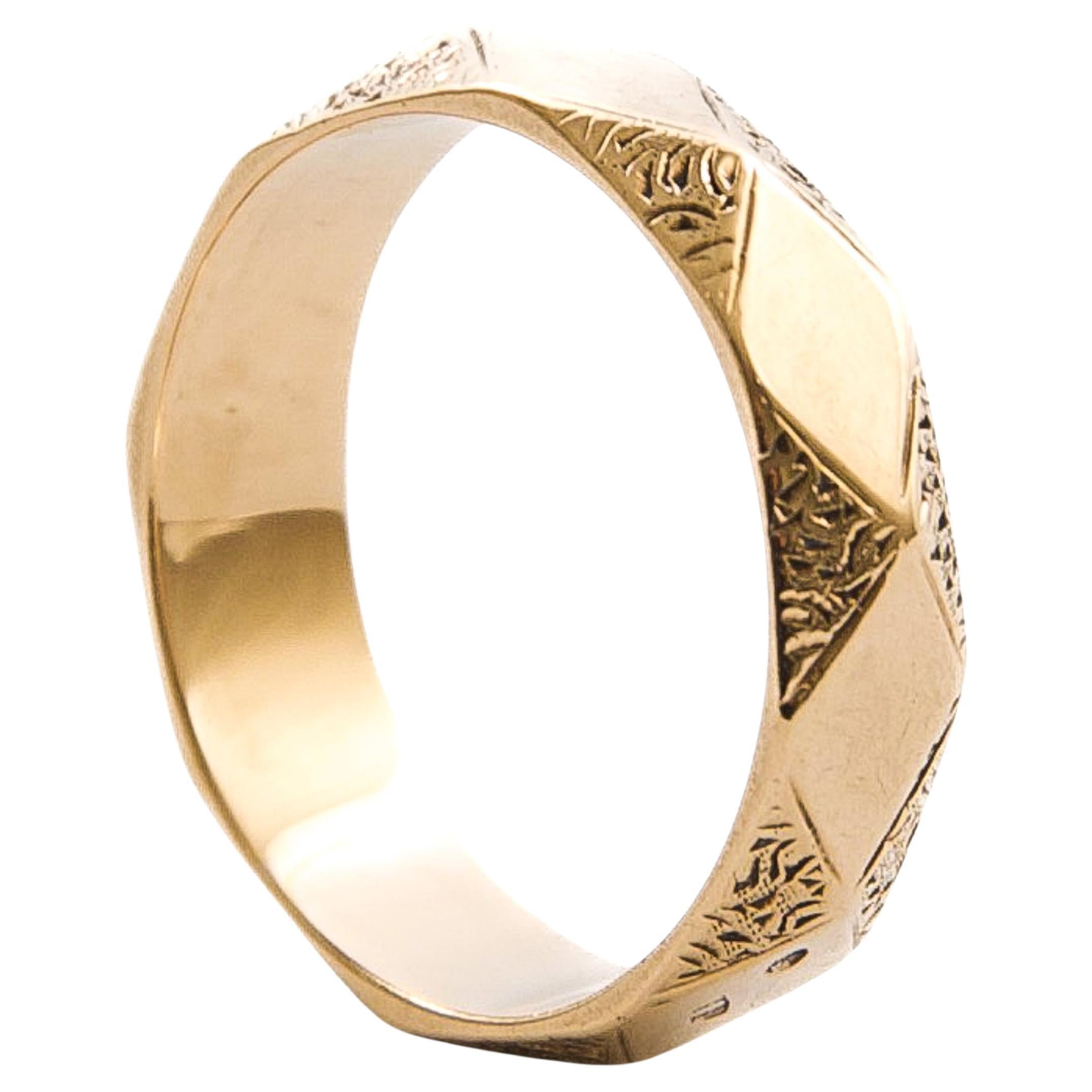 Antique Victorian 14 Karat Gold Textured Pinkie Band Ring
