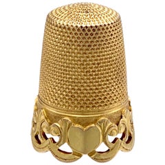 Antique Victorian 14 Karat Gold Thimble Heart