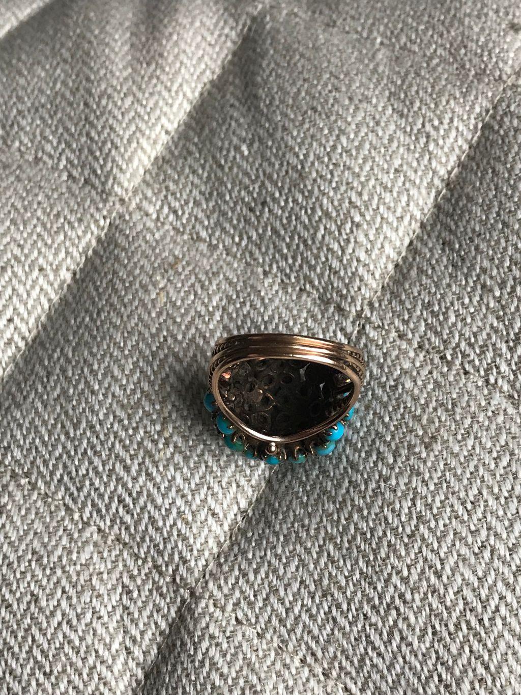 ruby and turquoise ring