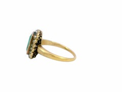 Antique Victorian 1.45ctw Emerald and Rose Cut Diamond Cluster Ring in 18K Gold