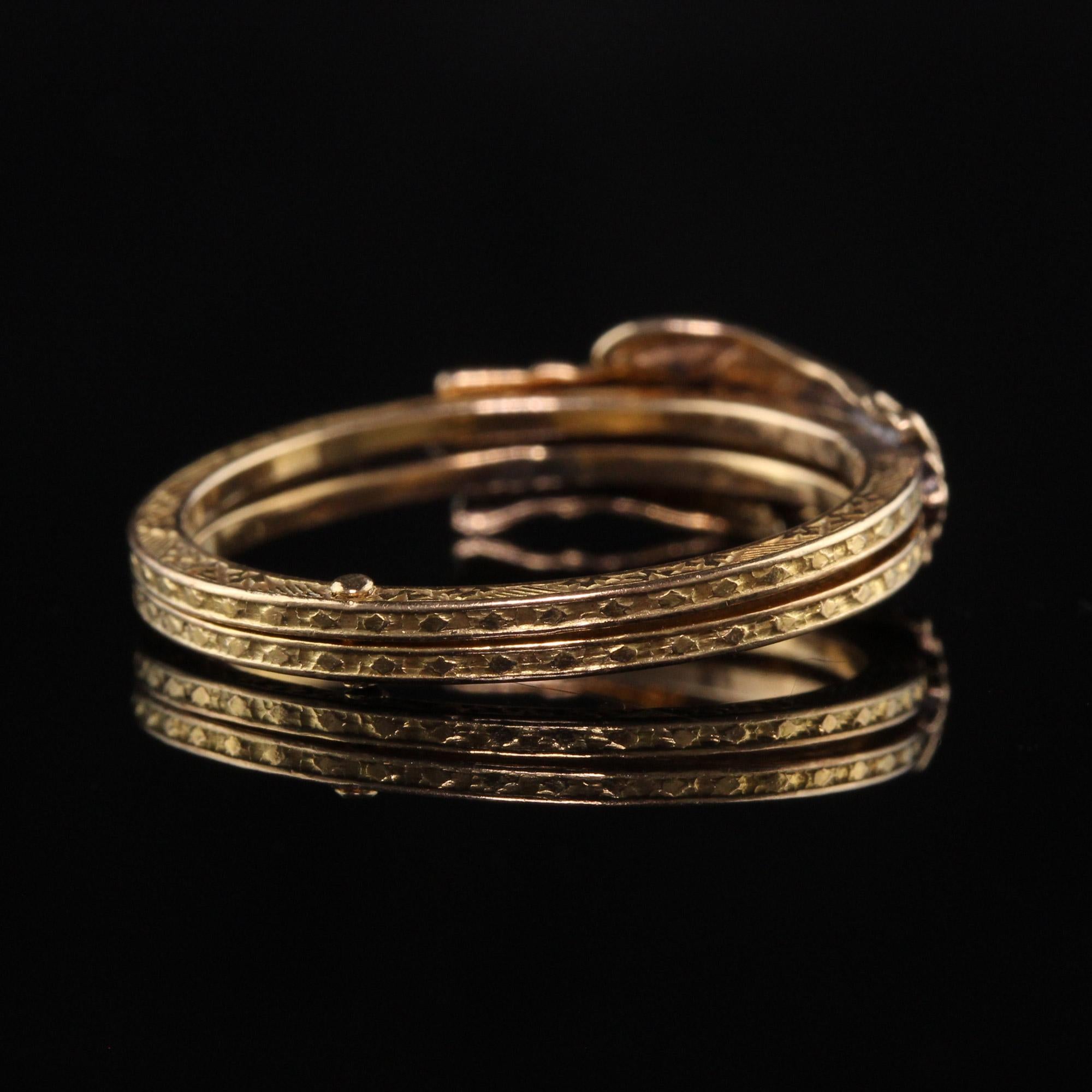 Women's Antique Victorian 14K/10K Yellow Gold Engraved Fede Hands Ring