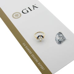 Antique Victorian 14k Gold 1.64 GIA Old Diamond Engagement Ring Blue Enamel Halo