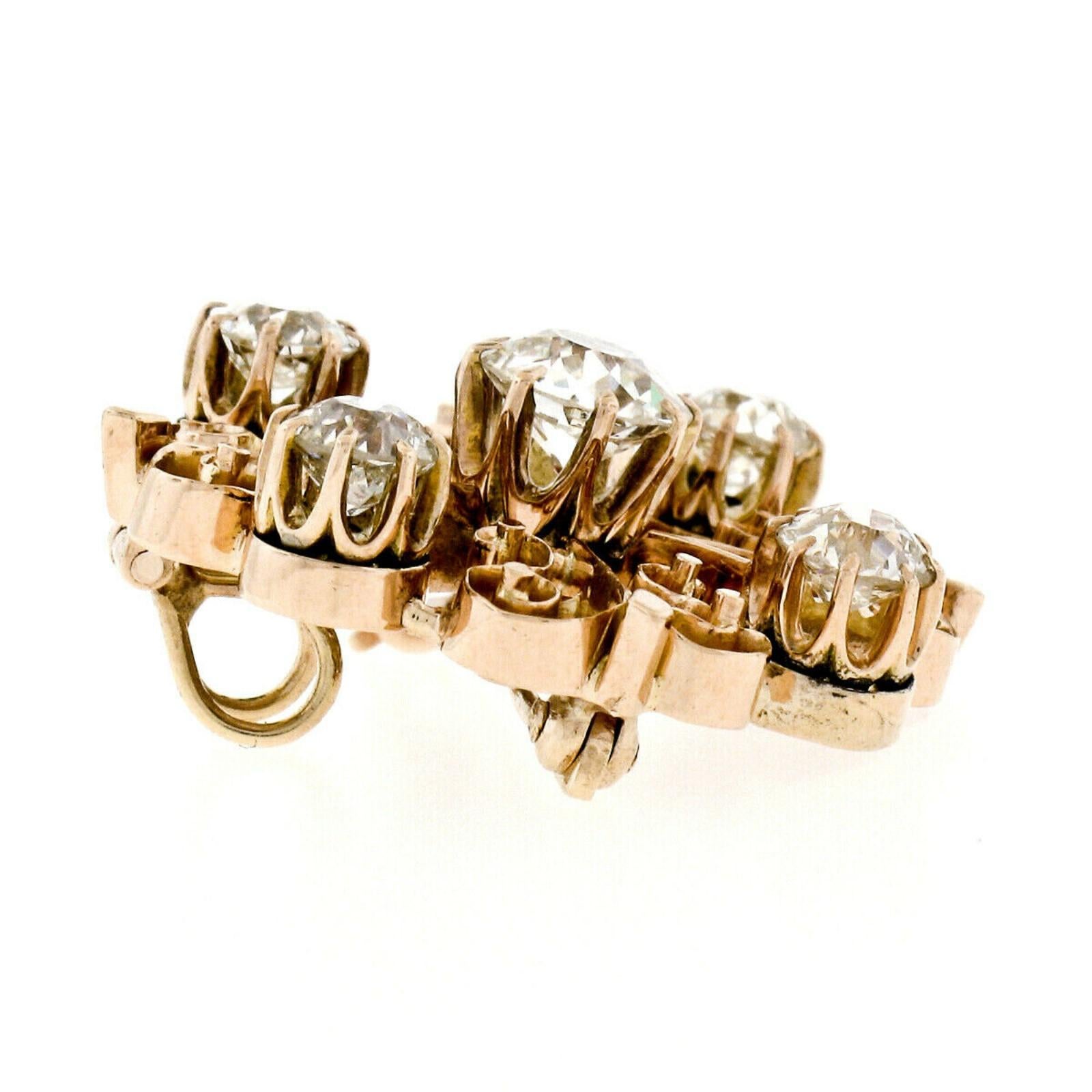 Spilla vittoriana in oro 14k da 2,40 carati con diamante europeo e diamante taglio mine In condizioni buone in vendita a Montclair, NJ