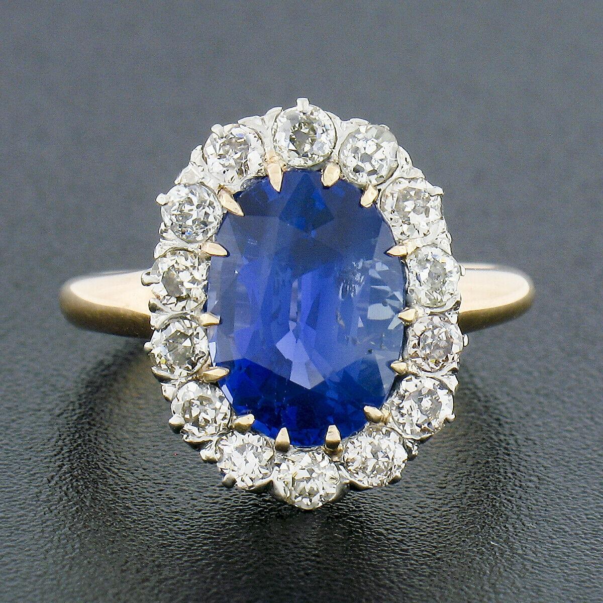 You are looking at a truly breathtaking antique sapphire and diamond 