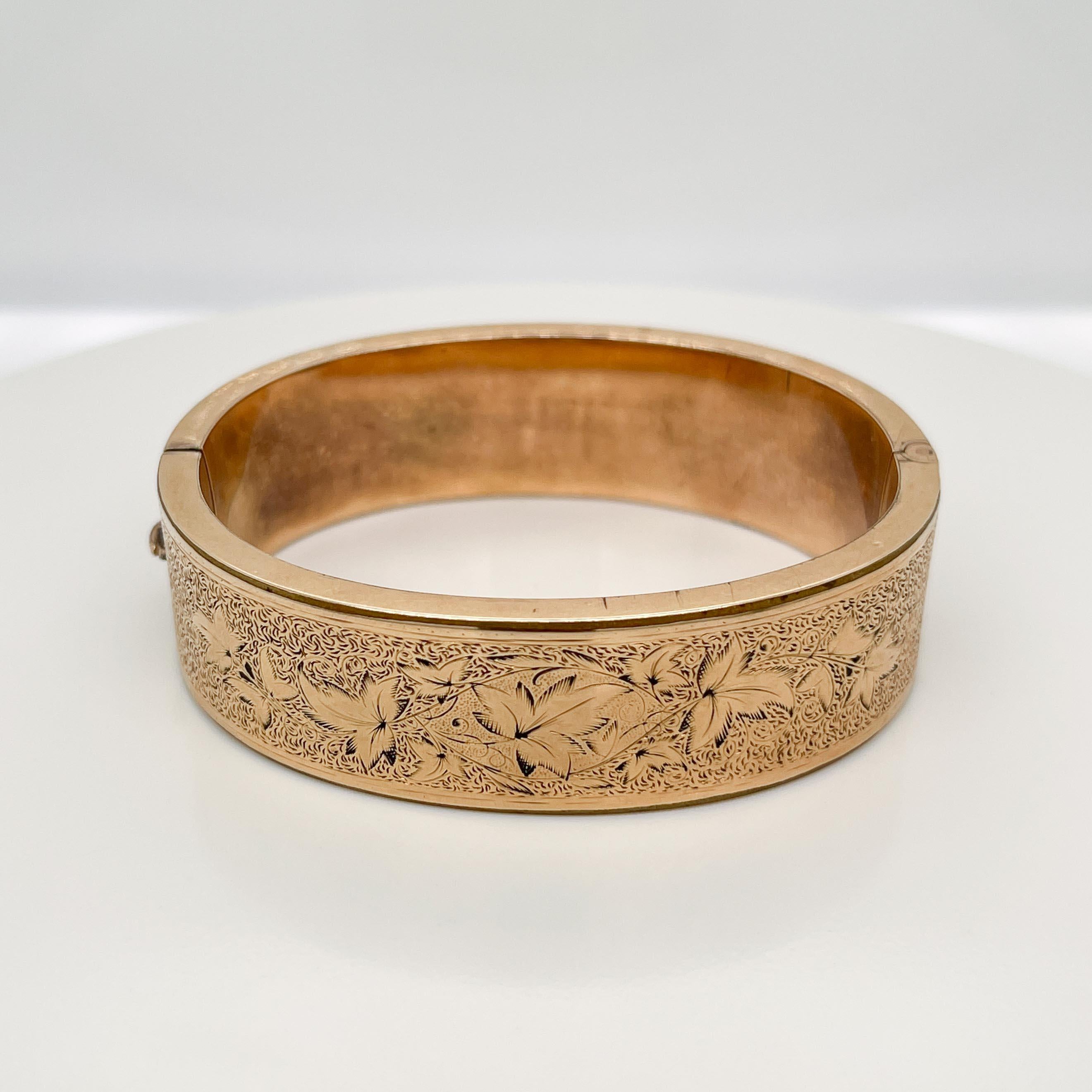 Antikes viktorianisches Trauerarmband aus 14 Karat Gold und schwarzer Emaille 2