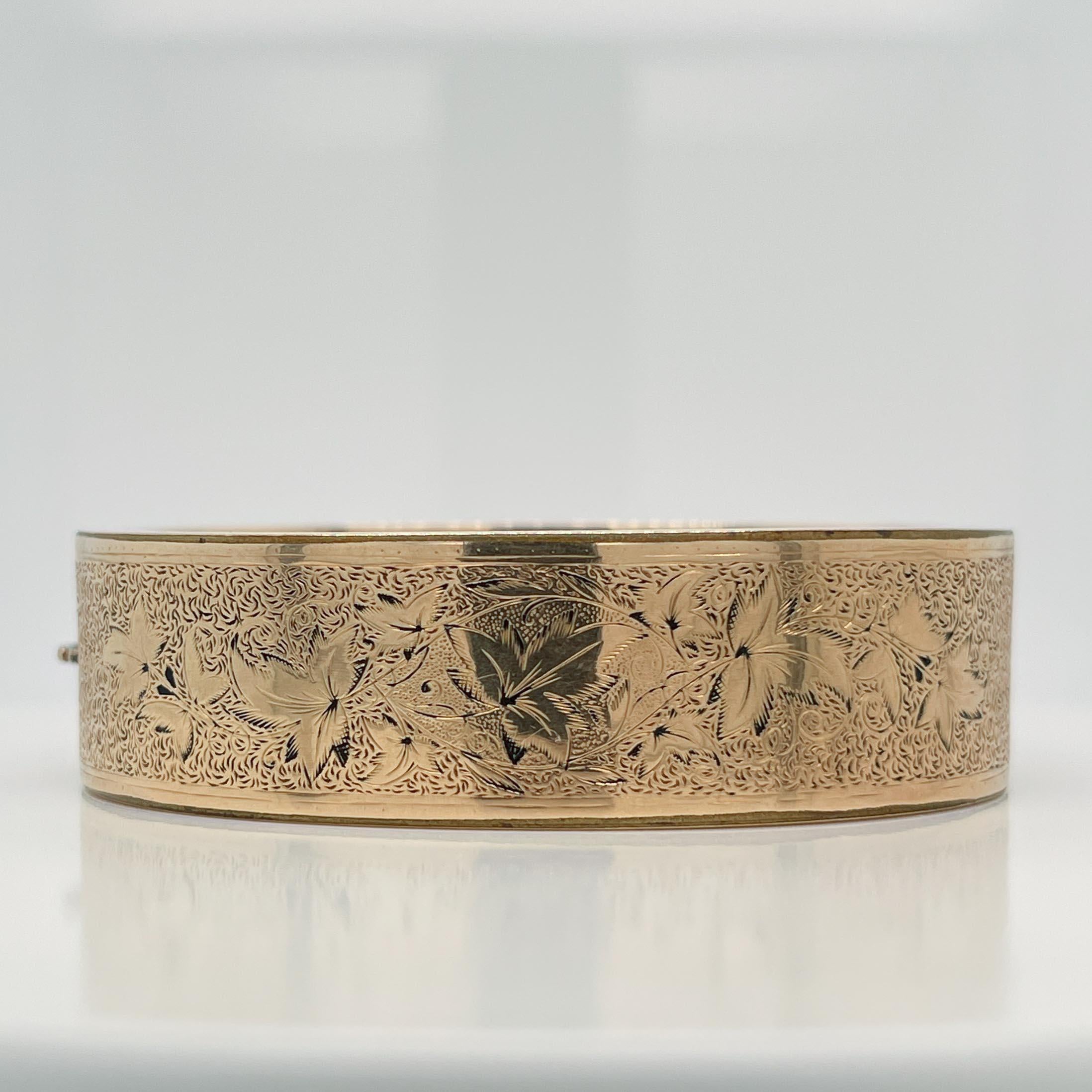 Antikes viktorianisches Trauerarmband aus 14 Karat Gold und schwarzer Emaille 1