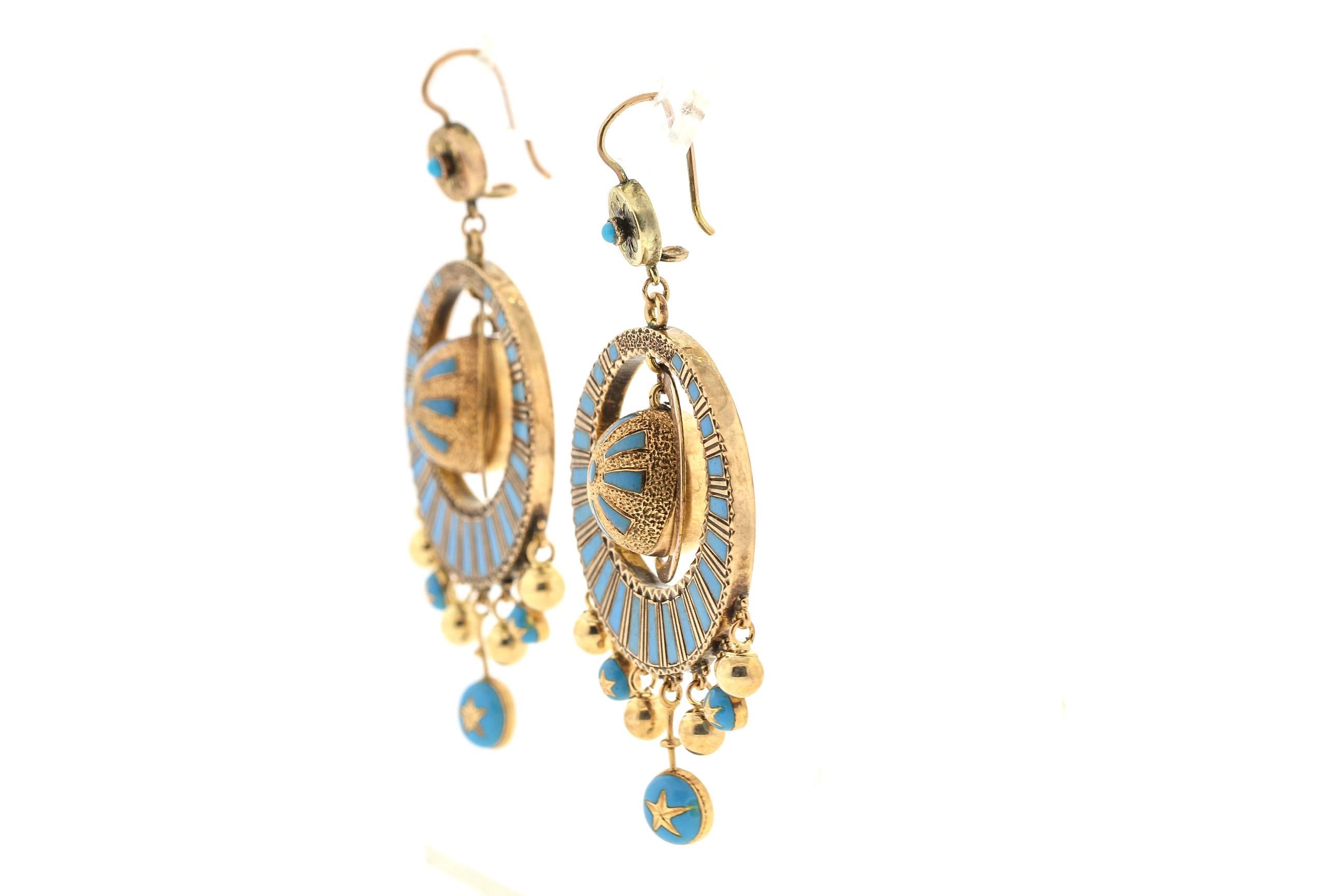 antique enamel earrings