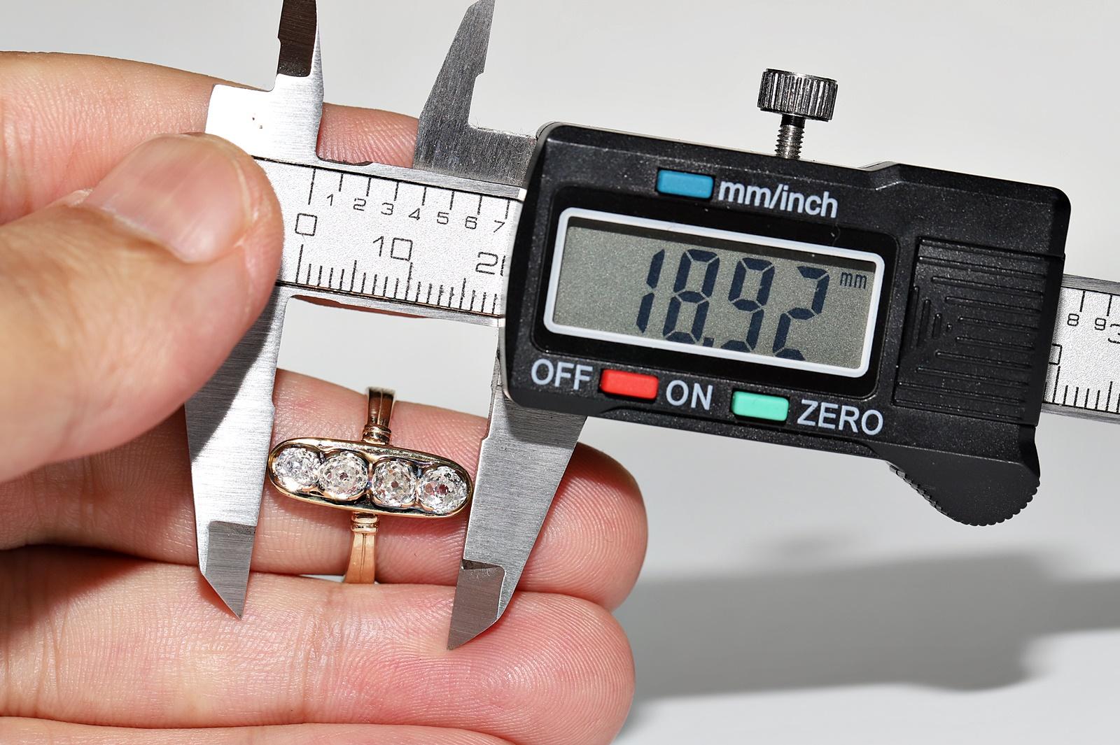 Antiker viktorianischer 14k Goldring mit natürlichem Diamanten im Altschliff, um 1900 im Angebot 10