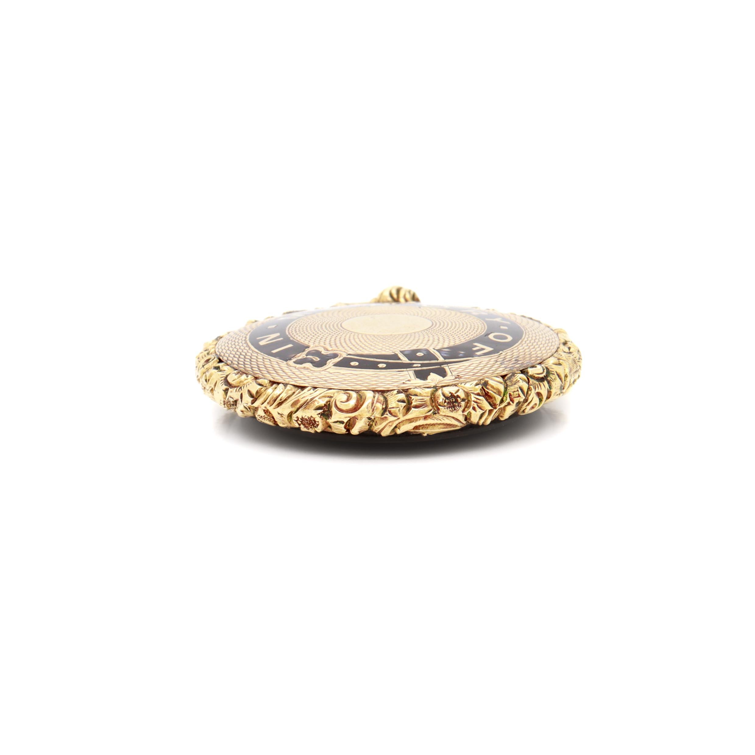 Antique Victorian 14K Gold, Enamel, & Hair Art Mourning Locket Pendant For Sale 7