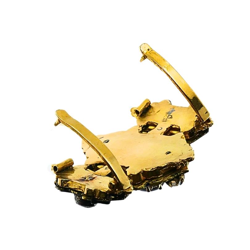 Pietra preziosa antica vittoriana in oro 14K  Fibbia smaltata in vendita 5