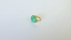 Antique Victorian 14K Gold Natural Jade Cabochon Ring, Size 6.25