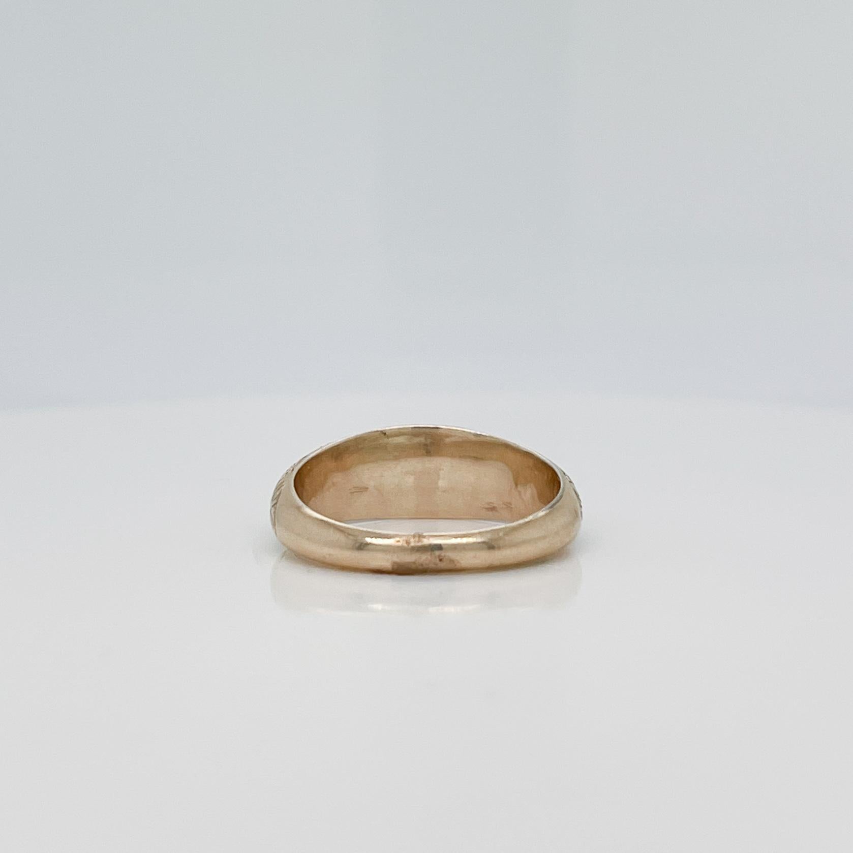 Antiker viktorianischer 14K Gold & Pyrit oder Gold Quarz Siegel / Band Ring im Angebot 3