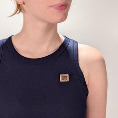 Antique Victorian 14K Gold, Red Dendritic Agate, and Seed Pearl Brooch