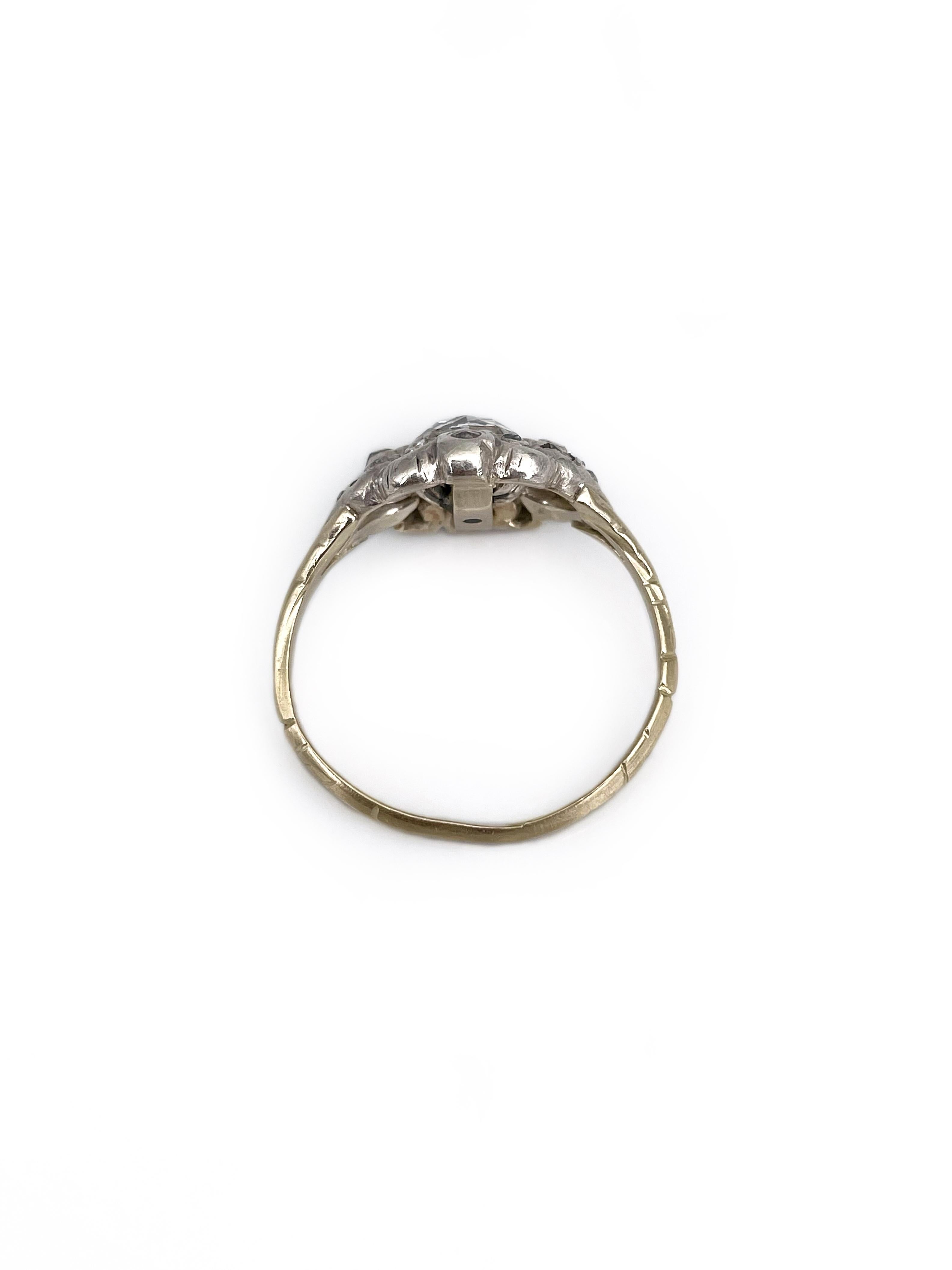 Antique Victorian 14K Gold Rose Cut Diamond Engagement Ring 3