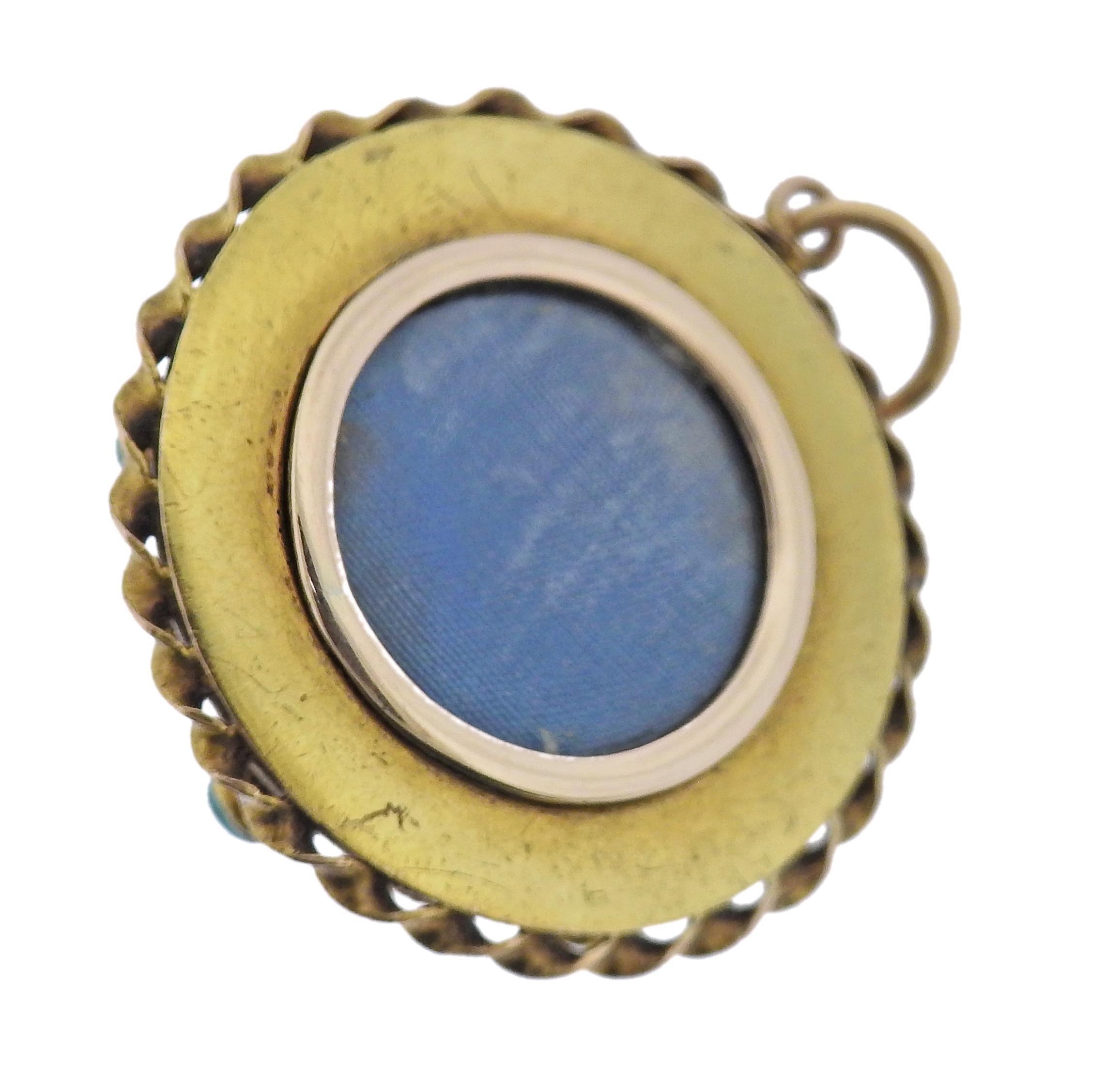 antique turquoise pendant