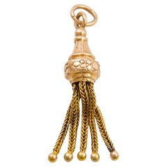 Pendentif à pompon en or 14K de l'époque victorienne, Circa 1880