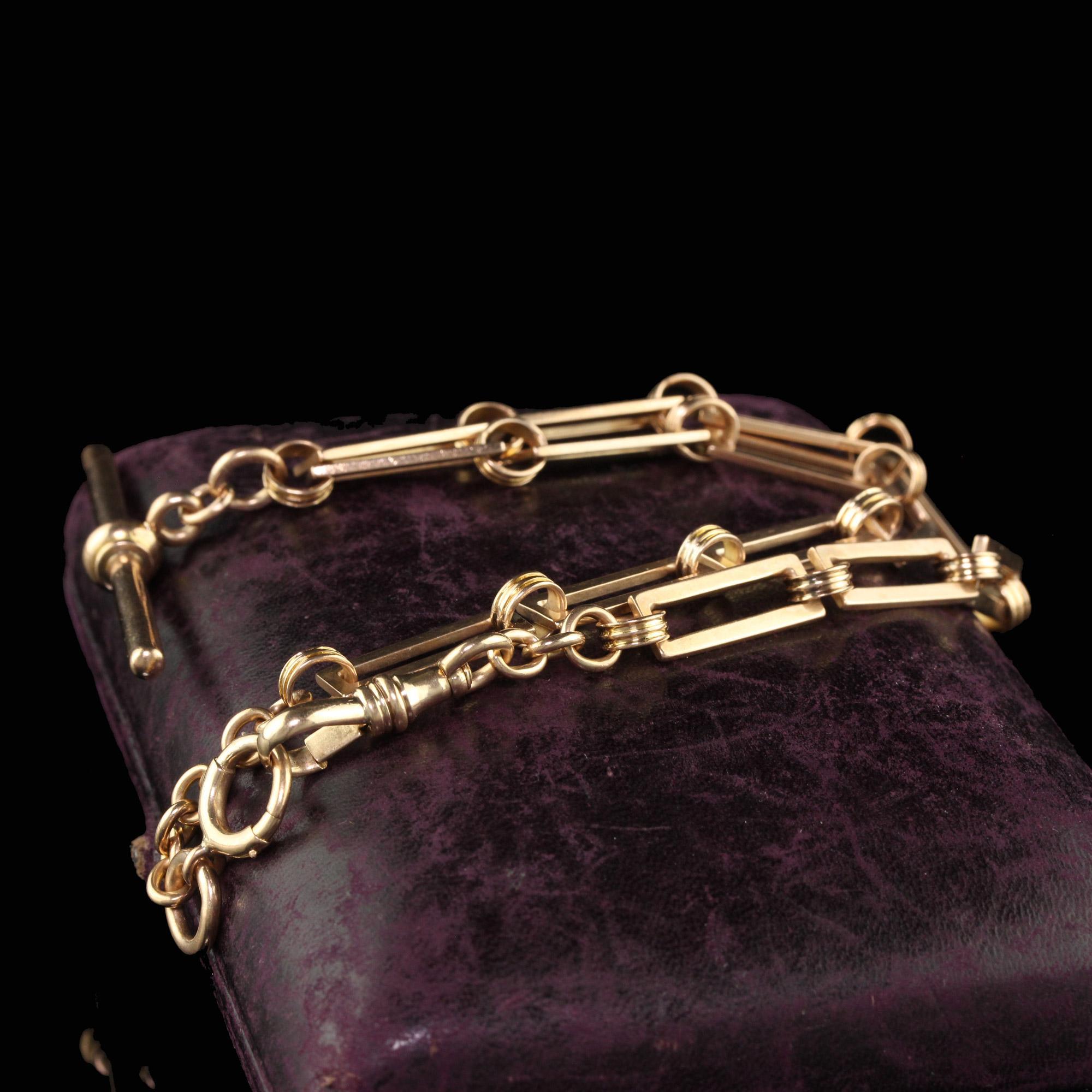 Collier victorien ancien en or rose 14 carats à maillons complexes - 15 pouces Bon état - En vente à Great Neck, NY