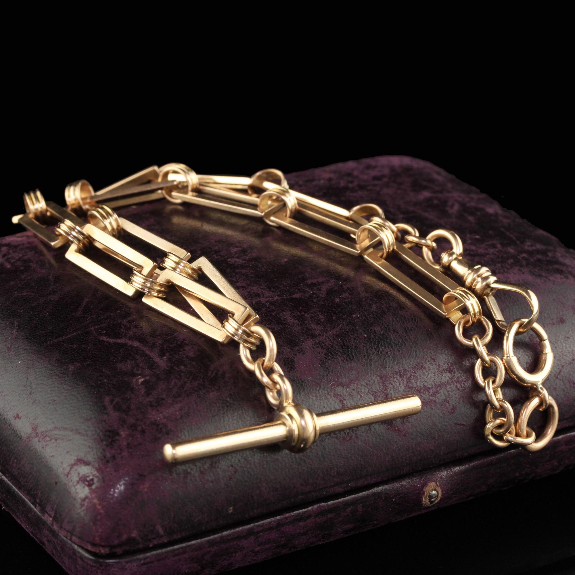 Collier victorien ancien en or rose 14 carats à maillons complexes - 15 pouces Pour femmes en vente