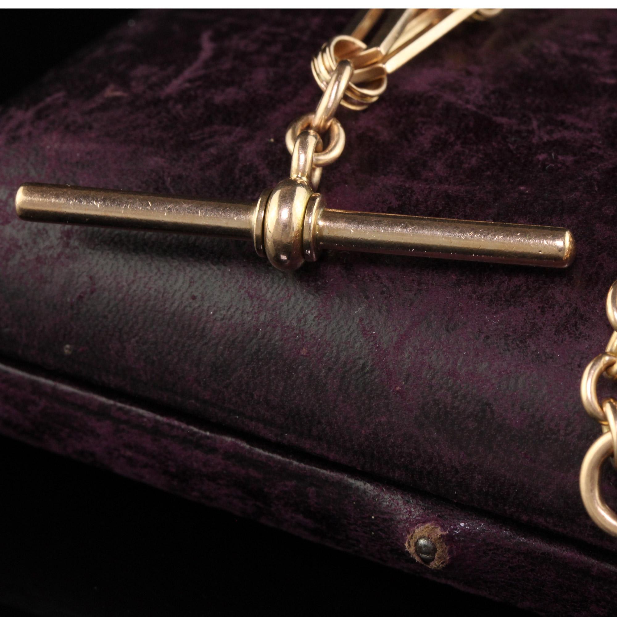 Collier victorien ancien en or rose 14 carats à maillons complexes - 15 pouces en vente 1
