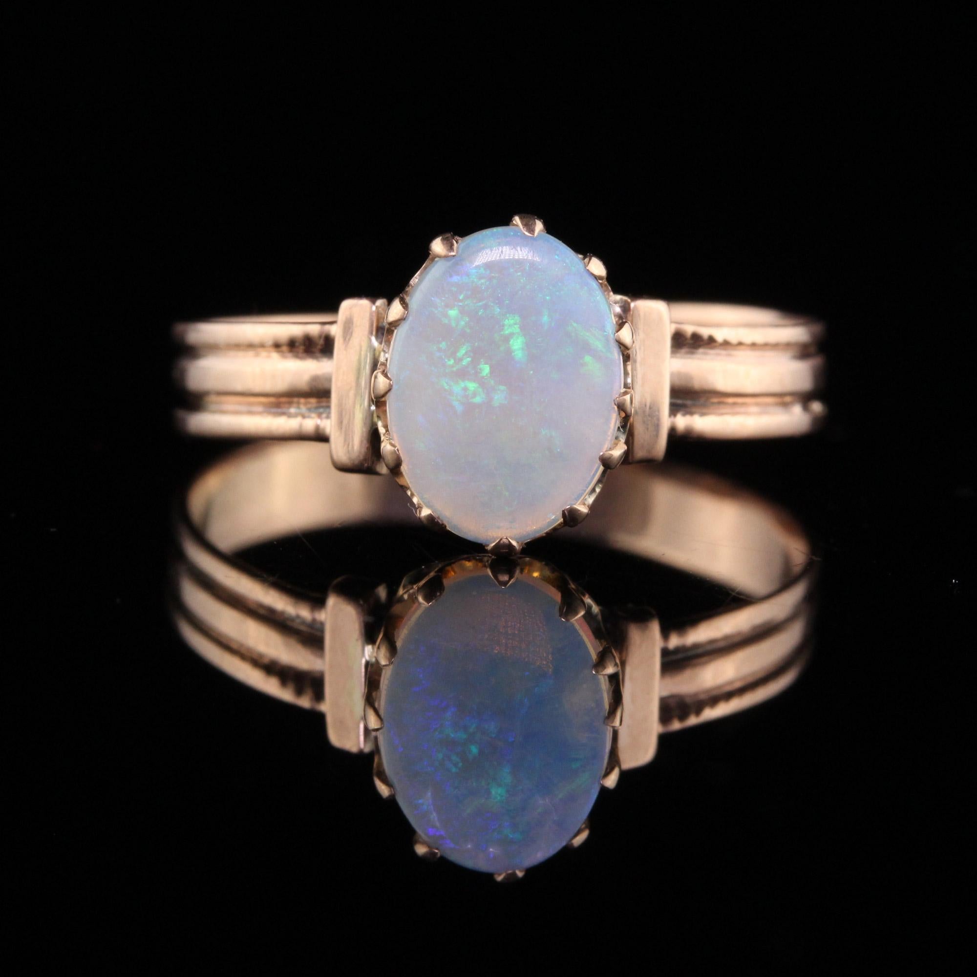 rose gold opal engagement ring set