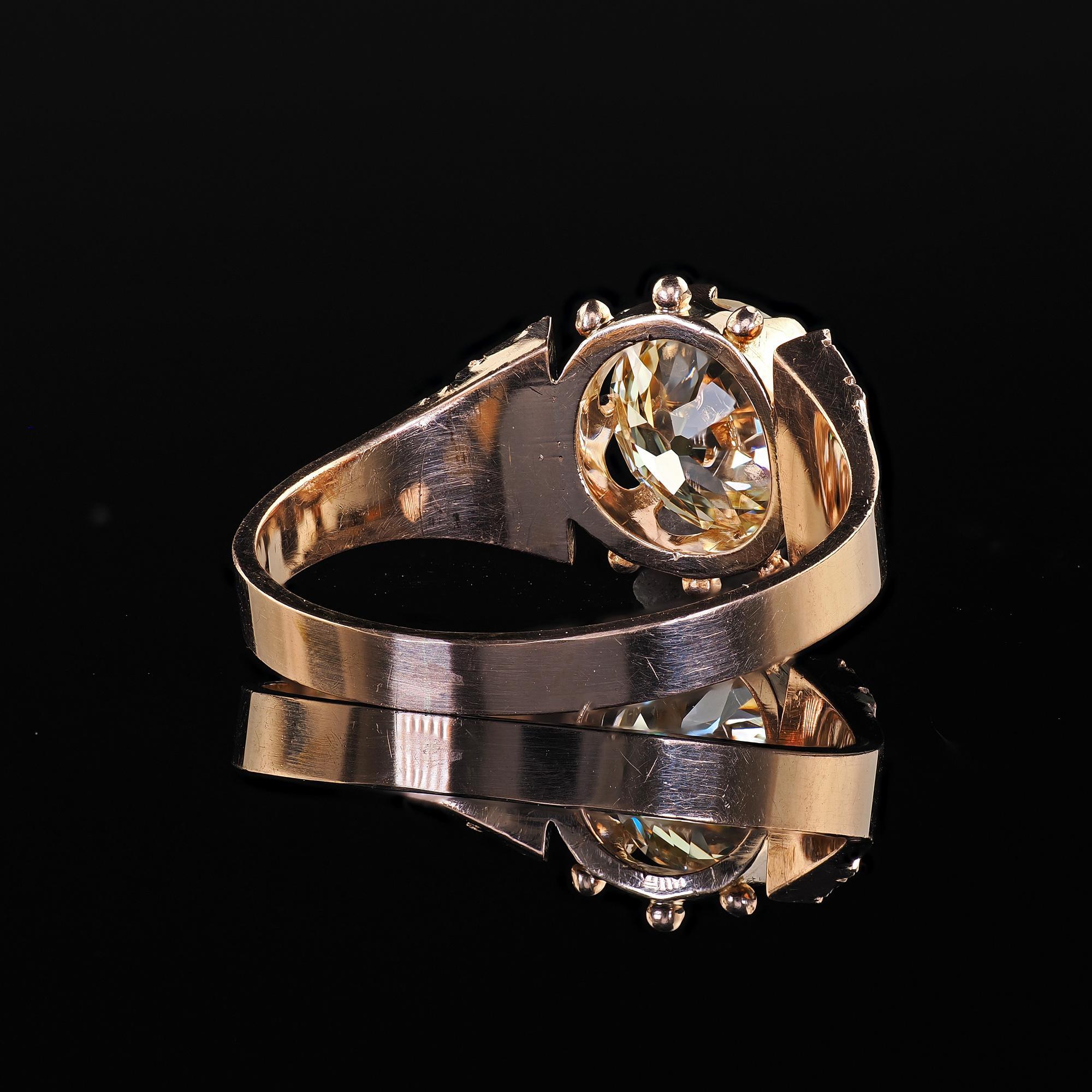 Antique Victorian 14K Rose Gold Old European Cut Diamond Engagement Ring - GIA For Sale 5