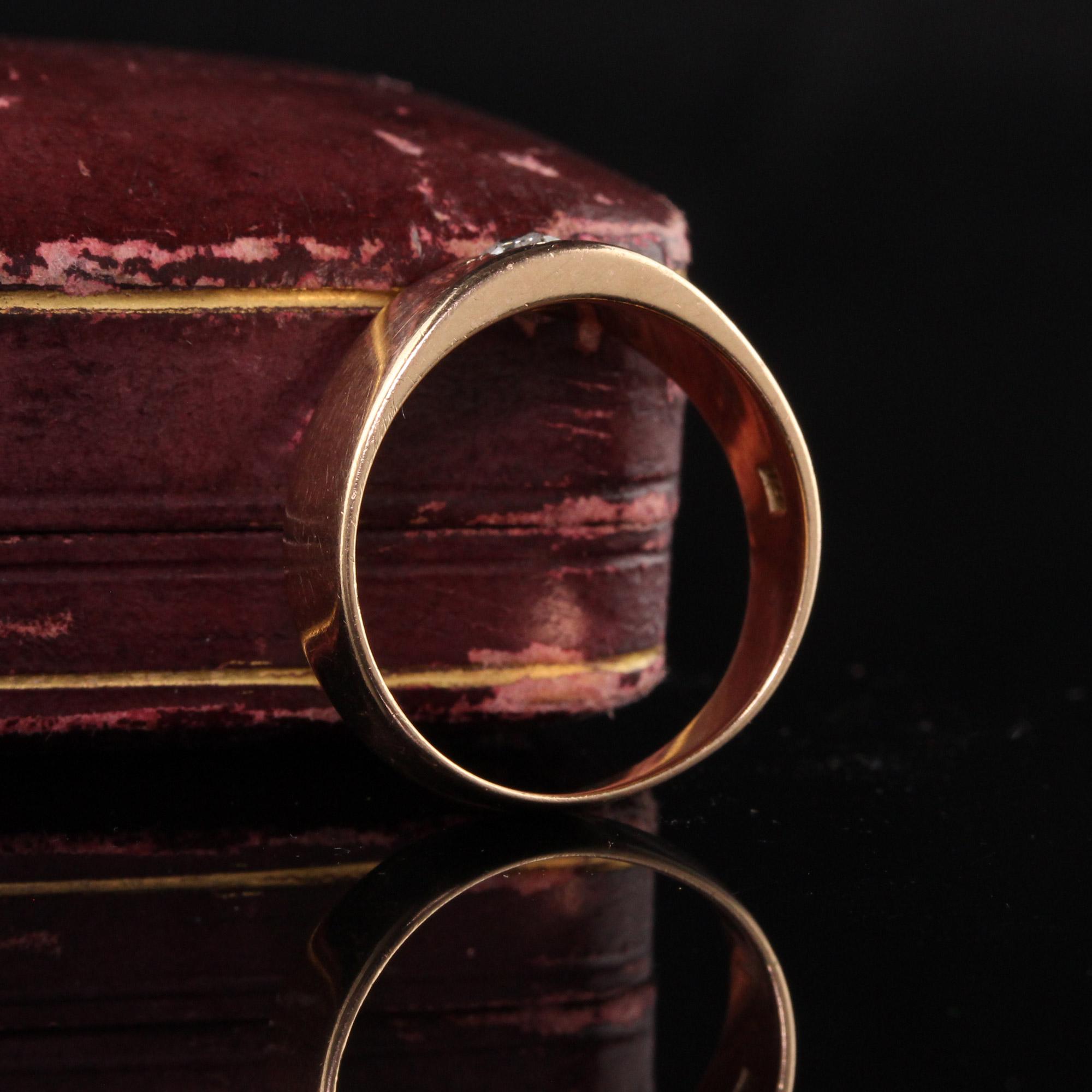 Antiker viktorianischer Starburst-Ring aus 14 Karat Roségold mit Diamanten im alten Minenschliff (Viktorianisch)