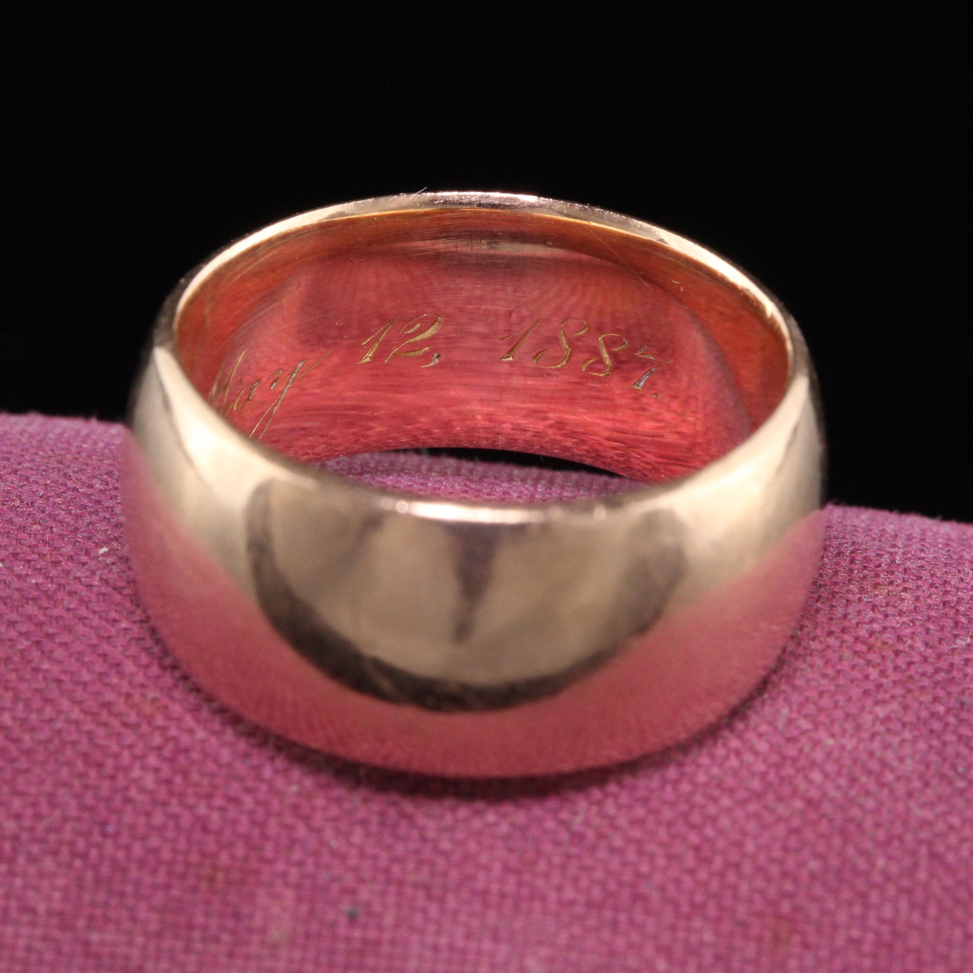 rose gold wide wedding band