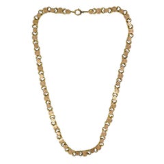 Antique Victorian 14K Two-Tone Gold Ornate Link Chain Necklace