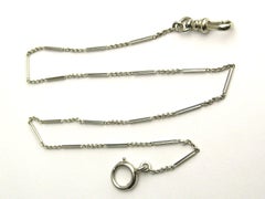 Antique 14 Karat White Gold Pocket Watch Fob Chain or Necklace