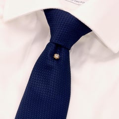 Antico spillone vittoriano in oro giallo 14 carati con diamante taglio vecchio da 0,18 ct.