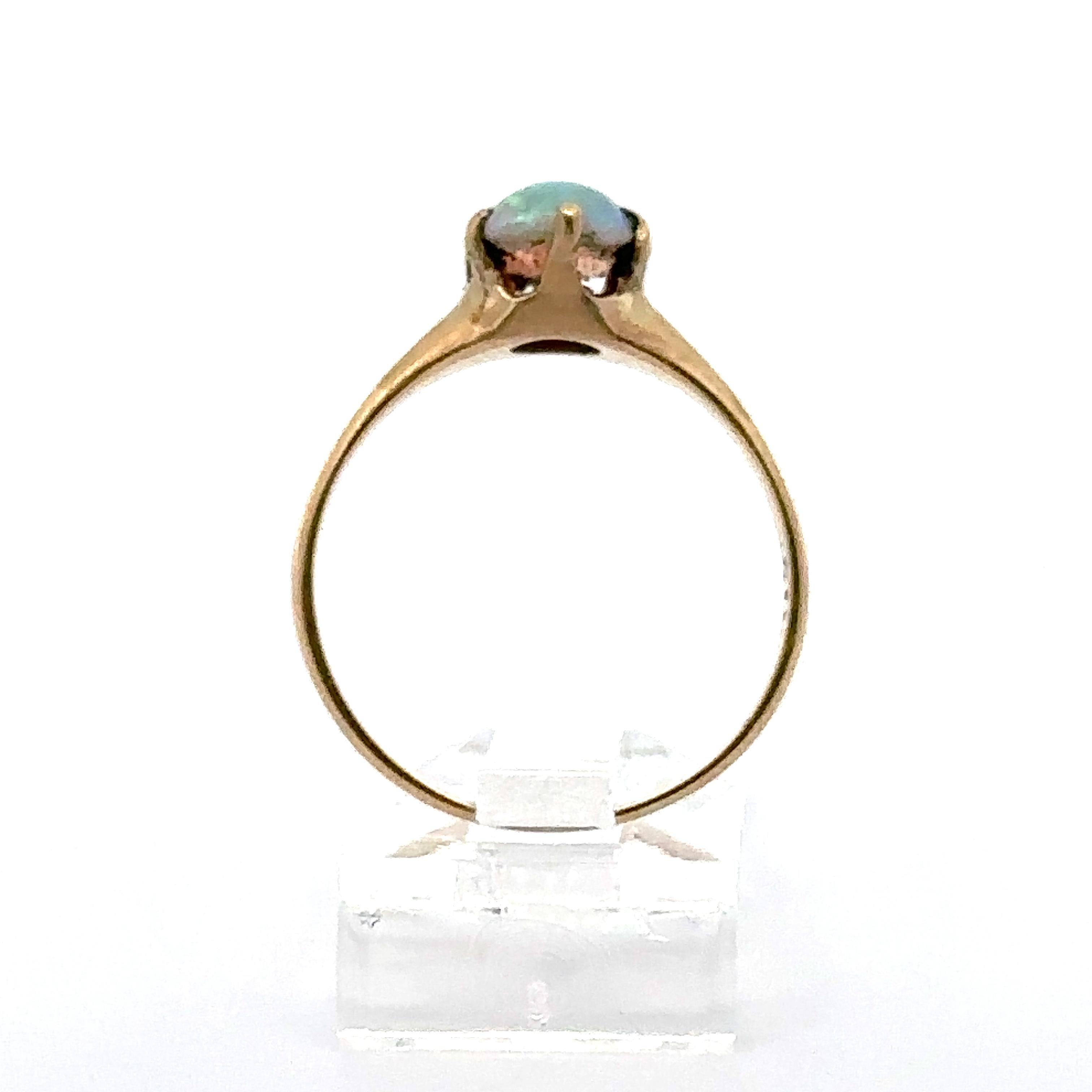 Magnifique bague solitaire ovale victorienne ancienne en or jaune 14 carats 0,61 carat en vente 1