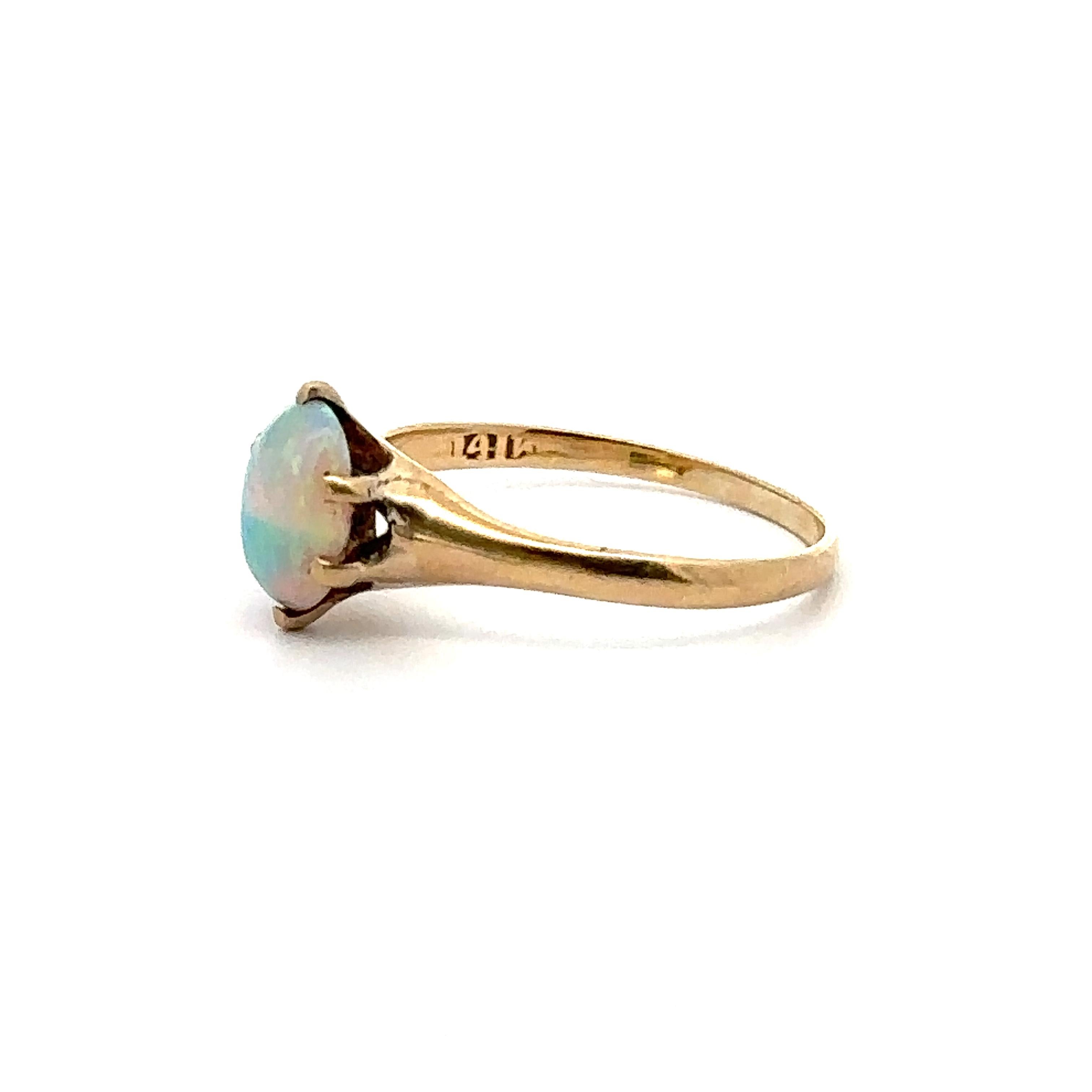 Magnifique bague solitaire ovale victorienne ancienne en or jaune 14 carats 0,61 carat en vente 3