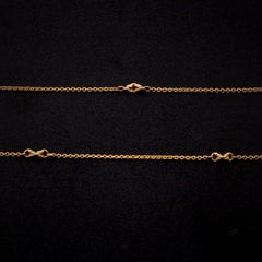 Antique Victorian 14K Yellow Gold 16.5 Inch Knot Link Chain