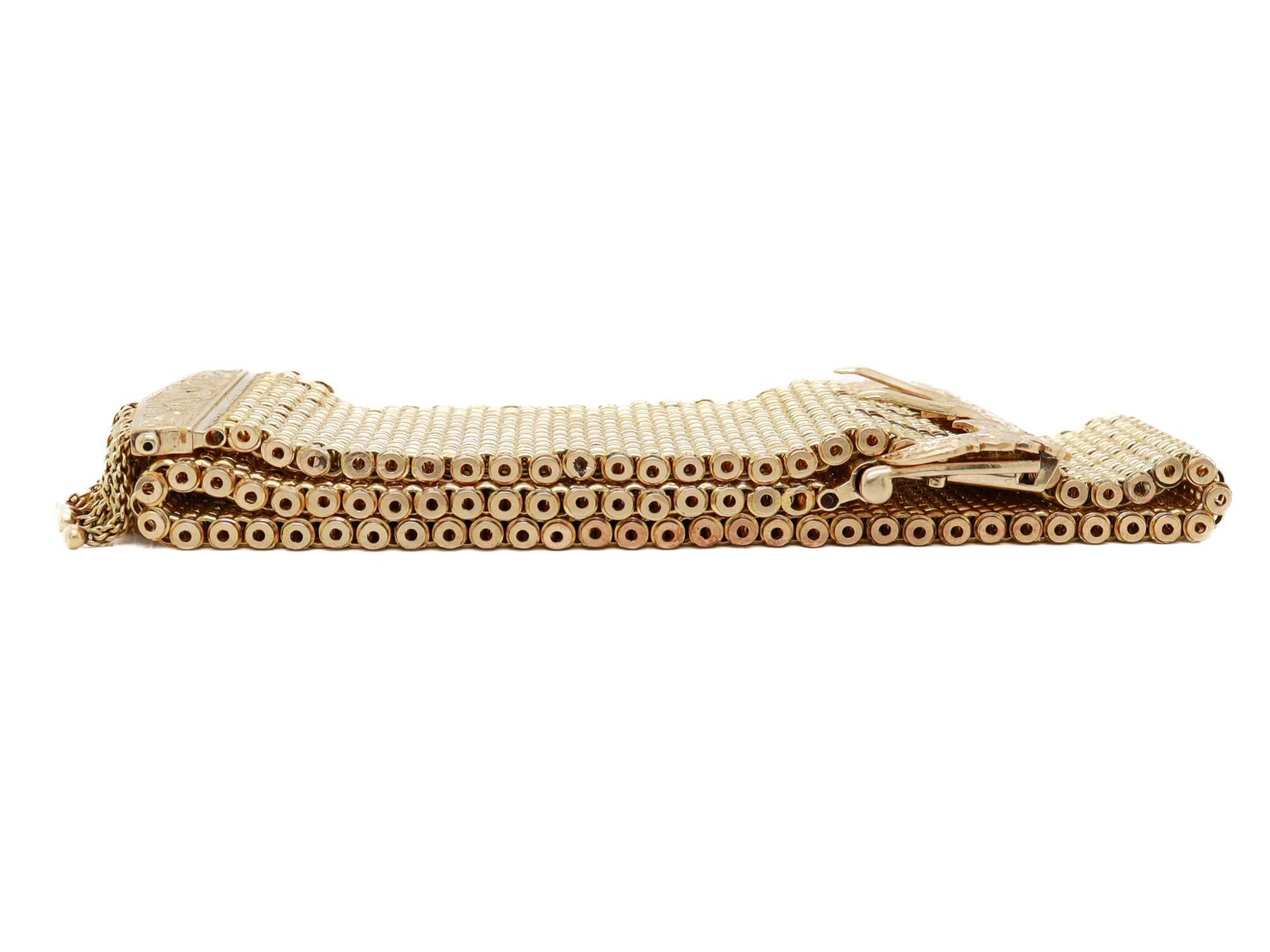 Antique Victorian 14K Yellow Gold Buckle Slide Tassle Bracelet 4