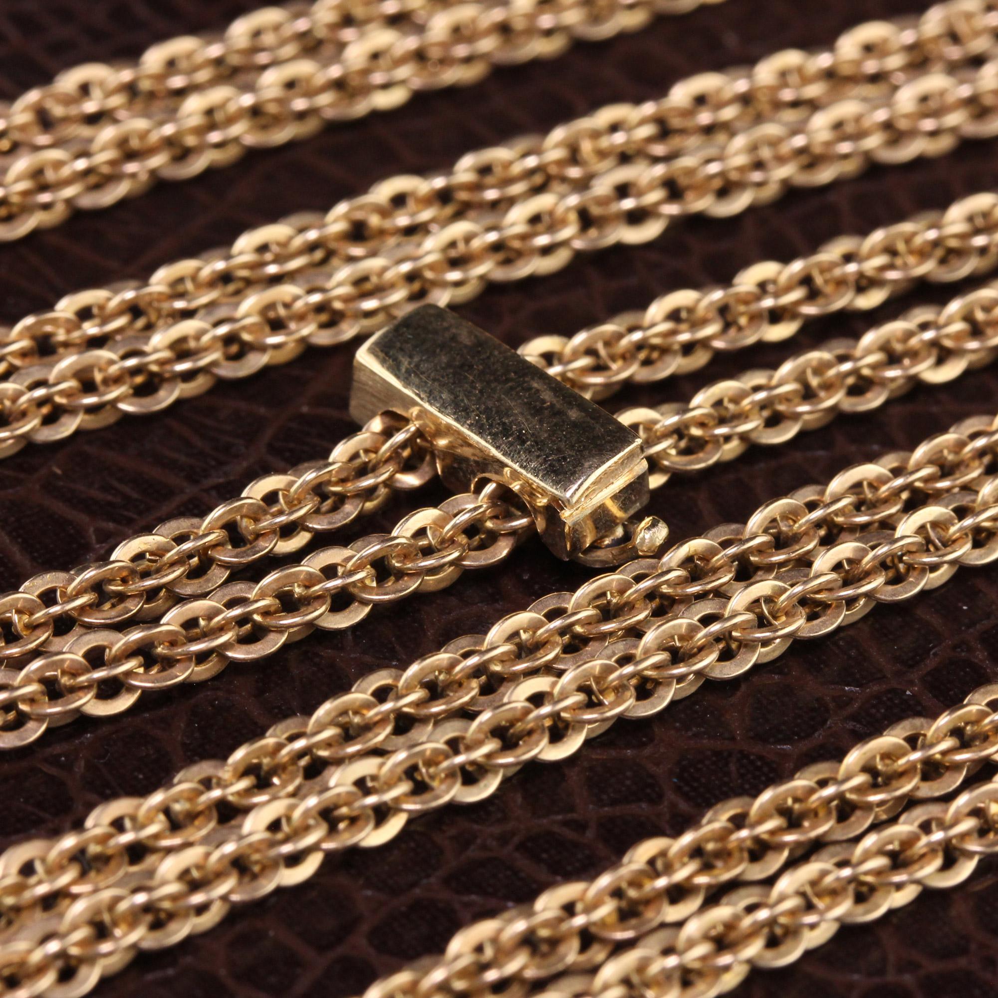 Antike viktorianische 14k Gelbgold Kabel-Gliederkette Halskette (Viktorianisch) im Angebot