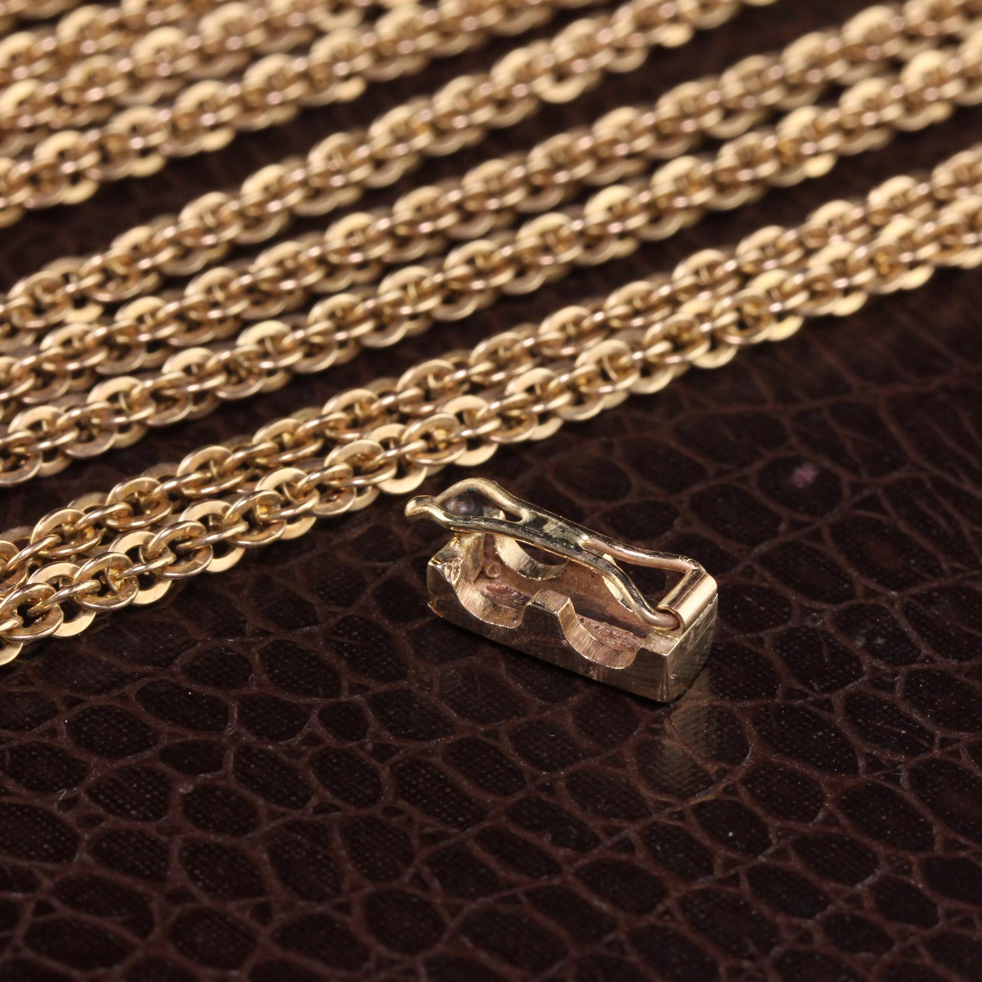 Antike viktorianische 14k Gelbgold Kabel-Gliederkette Halskette im Zustand „Gut“ im Angebot in Great Neck, NY