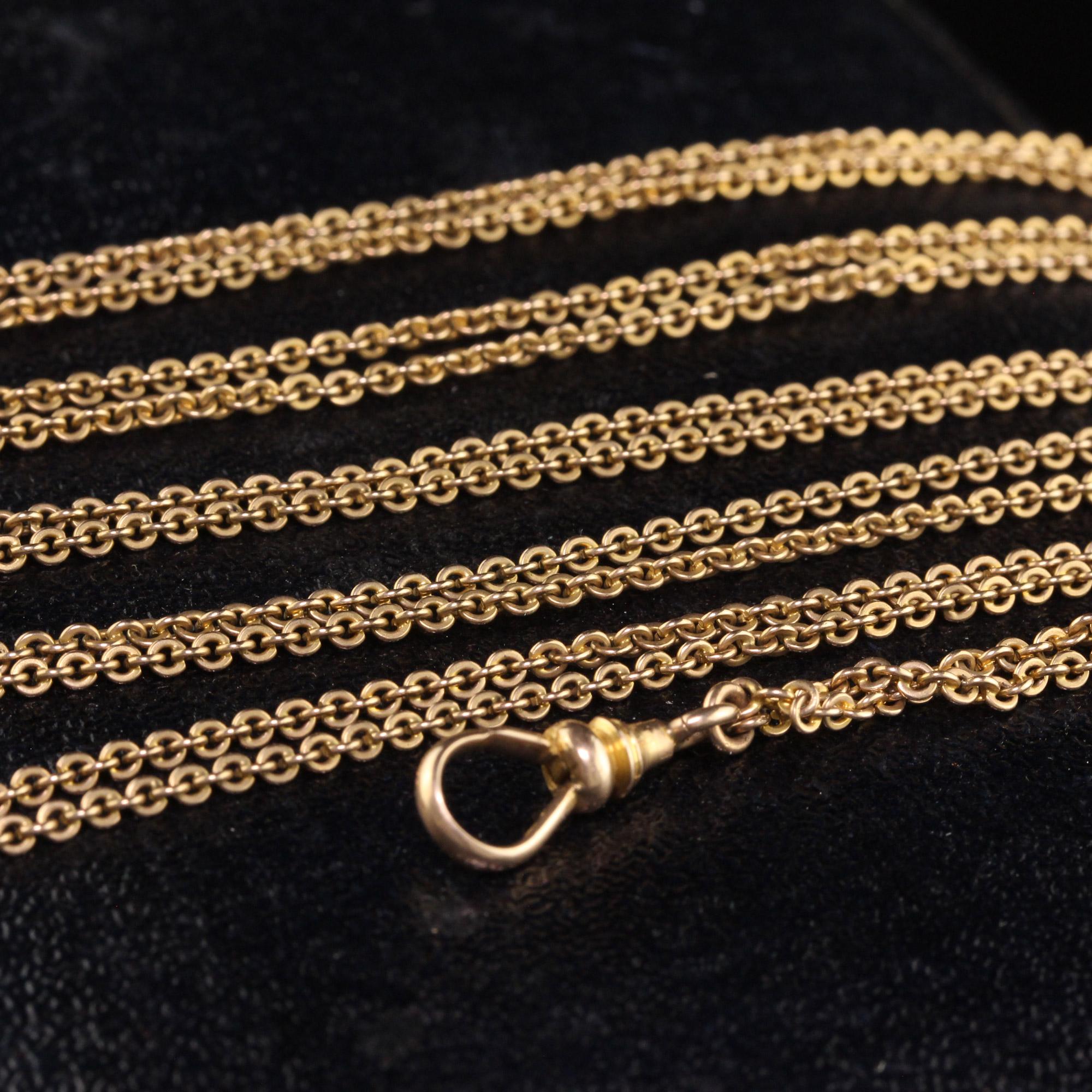 Antike viktorianische 14K Gelbgold Kabel-Gliederkette Slider-Halskette - 50 Zoll (Viktorianisch) im Angebot
